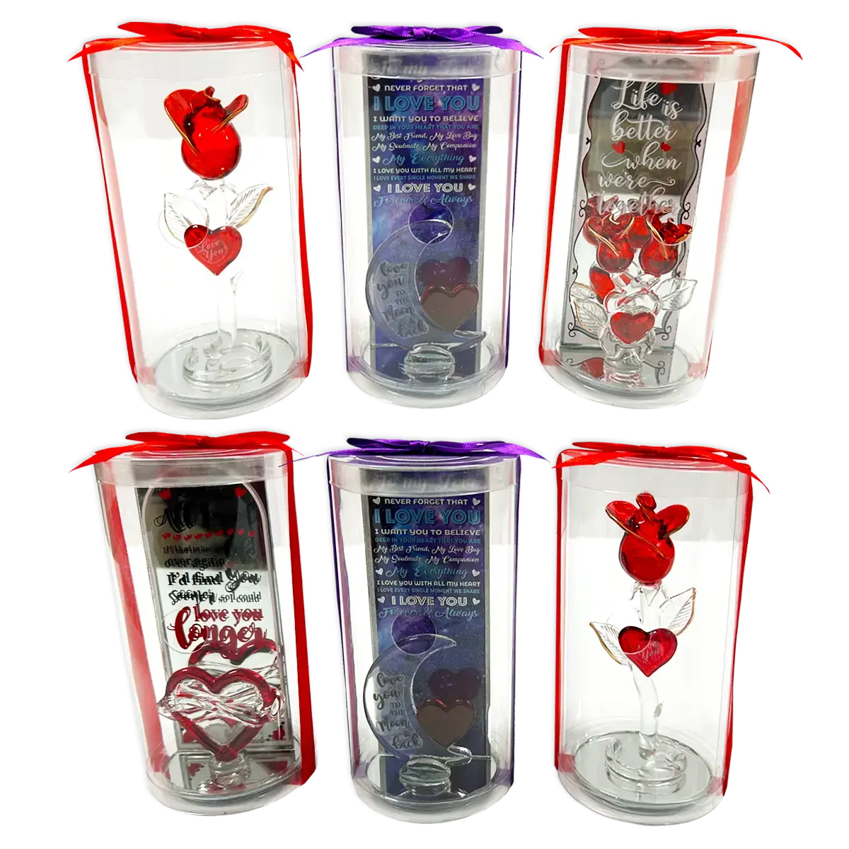 Valentine's Day Glass and Gift Assortment Floor Display - 57 Pieces Per Retail Ready Display 88574 KIPP BROTHERS