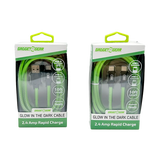 Charging Cable Glow in The Dark Assortment 10FT - 6 Pieces Per Retail Ready Display 88589 GADGET GEAR