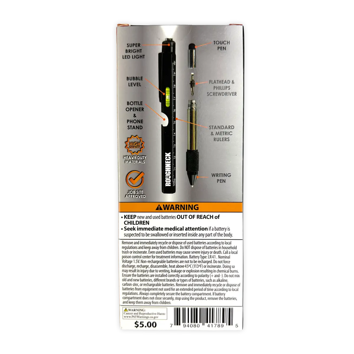 Roughneck Gadget Assortment - 9 Pieces Per Retail Ready Display 88604 ROUGHNECK