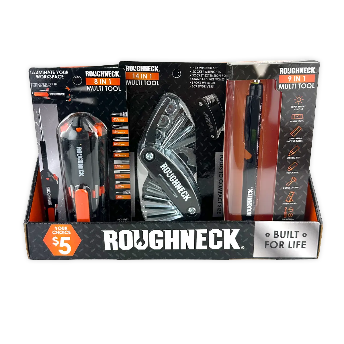 Roughneck Gadget Assortment - 9 Pieces Per Retail Ready Display 88604 ROUGHNECK