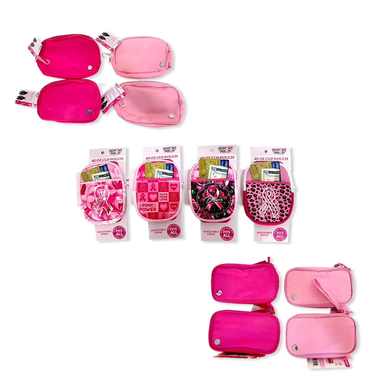 Breast Cancer Awareness Pink Support Squad Assortment Floor Display - 50 Pieces Per Retail Ready Display 88609 NOVELTY INC