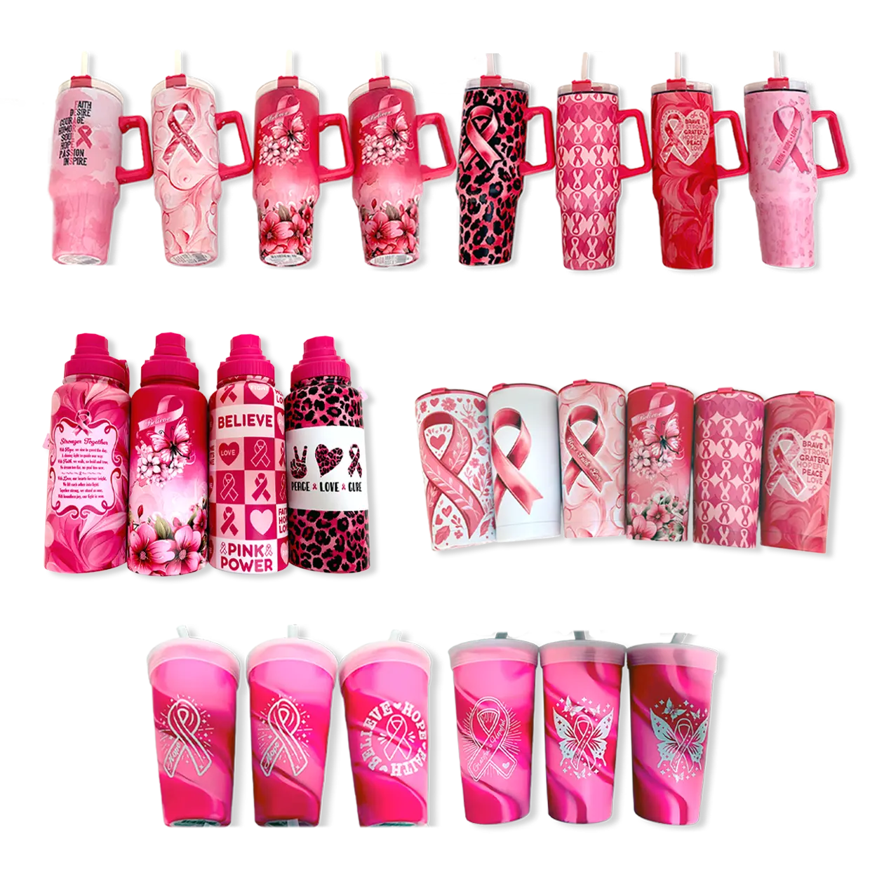 Breast Cancer Awareness Pink Support Squad Assortment Floor Display - 68 Pieces Per Retail Ready Display 88607 NOVELTY INC