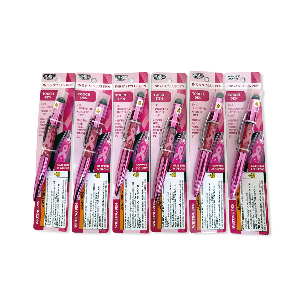 Breast Cancer Awareness Pink Support Squad Assortment Floor Display - 68 Pieces Per Retail Ready Display 88607 NOVELTY INC