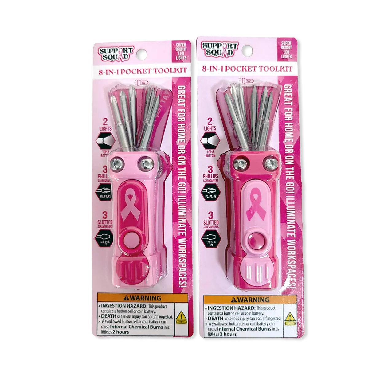 Breast Cancer Awareness Pink Support Squad Assortment Floor Display - 50 Pieces Per Retail Ready Display 88609 NOVELTY INC