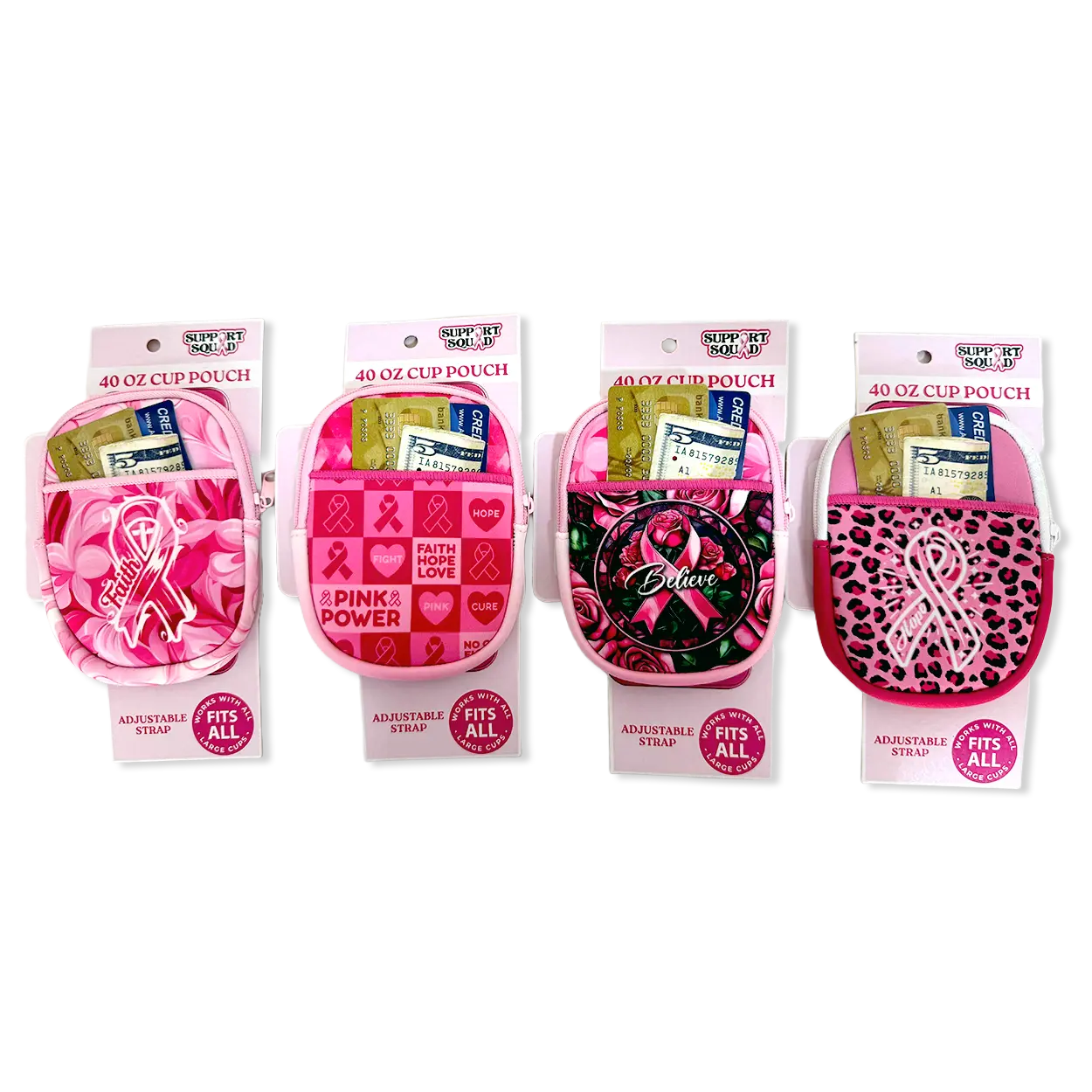 Breast Cancer Awareness Pink Support Squad Assortment Floor Display - 68 Pieces Per Retail Ready Display 88607 NOVELTY INC