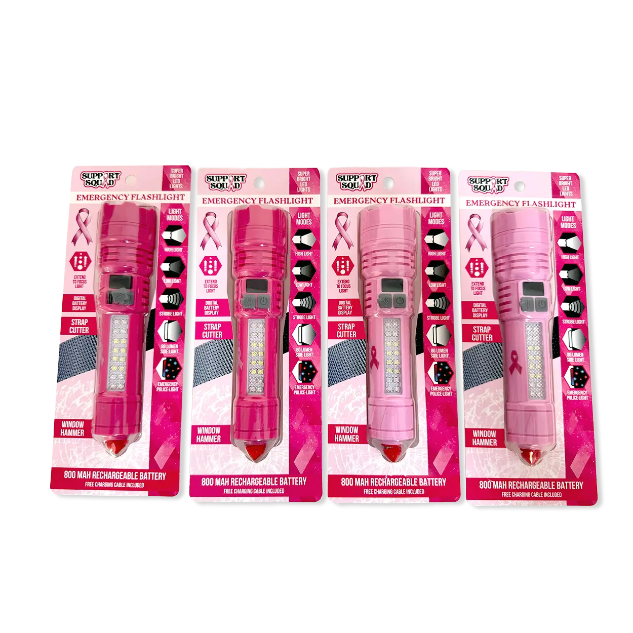 Breast Cancer Awareness Pink Support Squad Assortment Floor Display - 50 Pieces Per Retail Ready Display 88609 NOVELTY INC