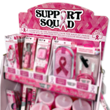 Breast Cancer Awareness Pink Support Squad Assortment Floor Display - 50 Pieces Per Retail Ready Display 88609 NOVELTY INC