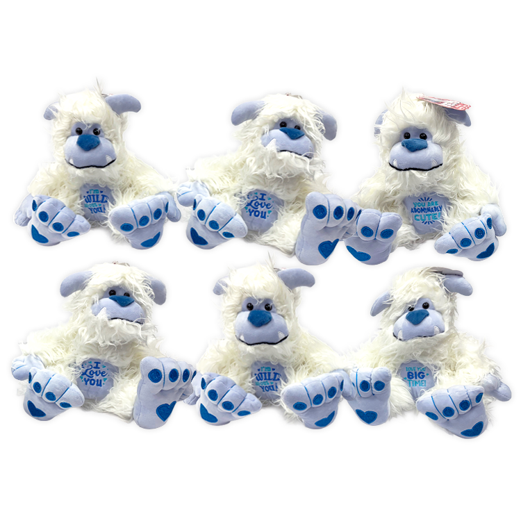 North Pole Fuzzies Yeti Gift Assortment Floor Display - 60 Pieces Per Retail Ready Display Kit 88612 NOVELTY INC