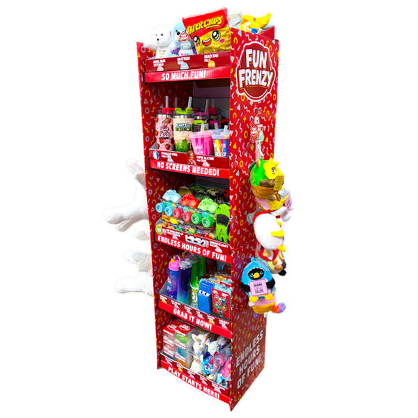 Fun Frenzy Toy Assortment Floor Display - 130 Pieces Per Retail Ready Display Kit 88625