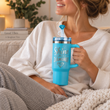 Sip Happy Insulated Drinkware with Straw Topper Assortment Floor Display - 26 Pieces Per Retail Ready Display Kit 88635