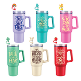 Sip Happy Insulated Drinkware with Straw Topper Assortment Floor Display - 26 Pieces Per Retail Ready Display Kit 88635