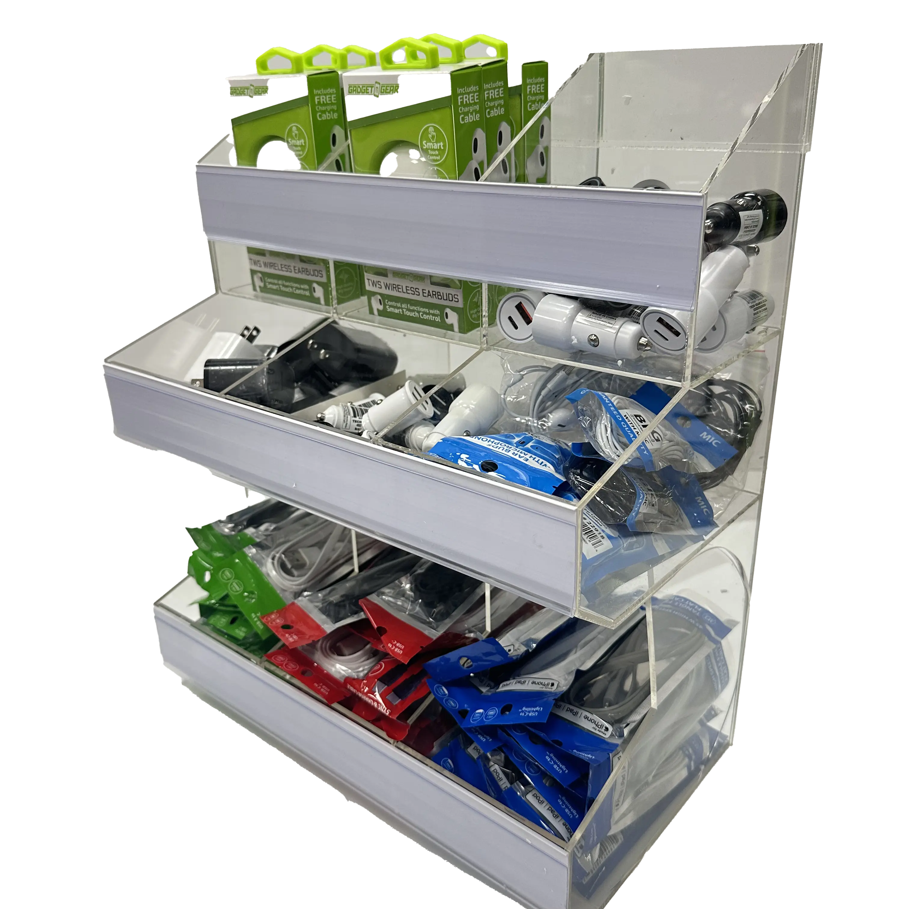 Technology Accessories Assortment 9-Bin Countertop Display 88700 NOVELTY INC