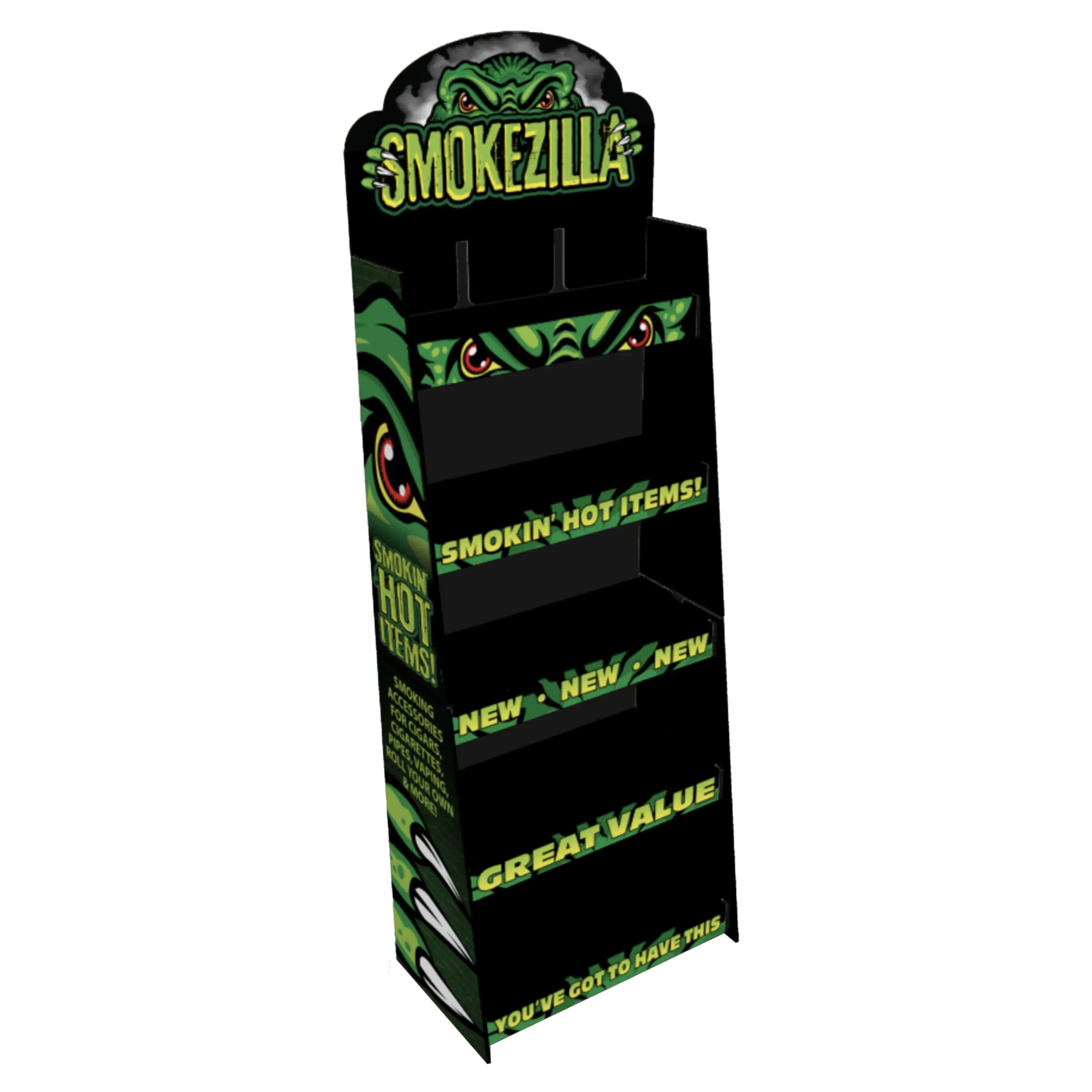 Curated Smokezilla Top Sellers Assorted Smoking Accessories Floor Display 88546 SMOKEZILLA