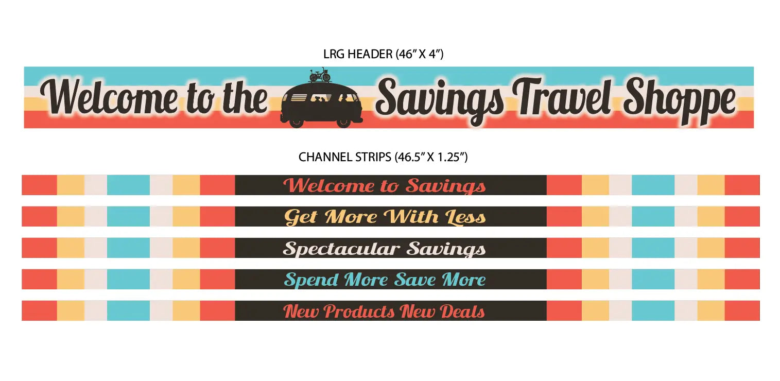 Merchandising Fixture - 4' Merchandising 6 Sign Set 977450 NOVELTY INC