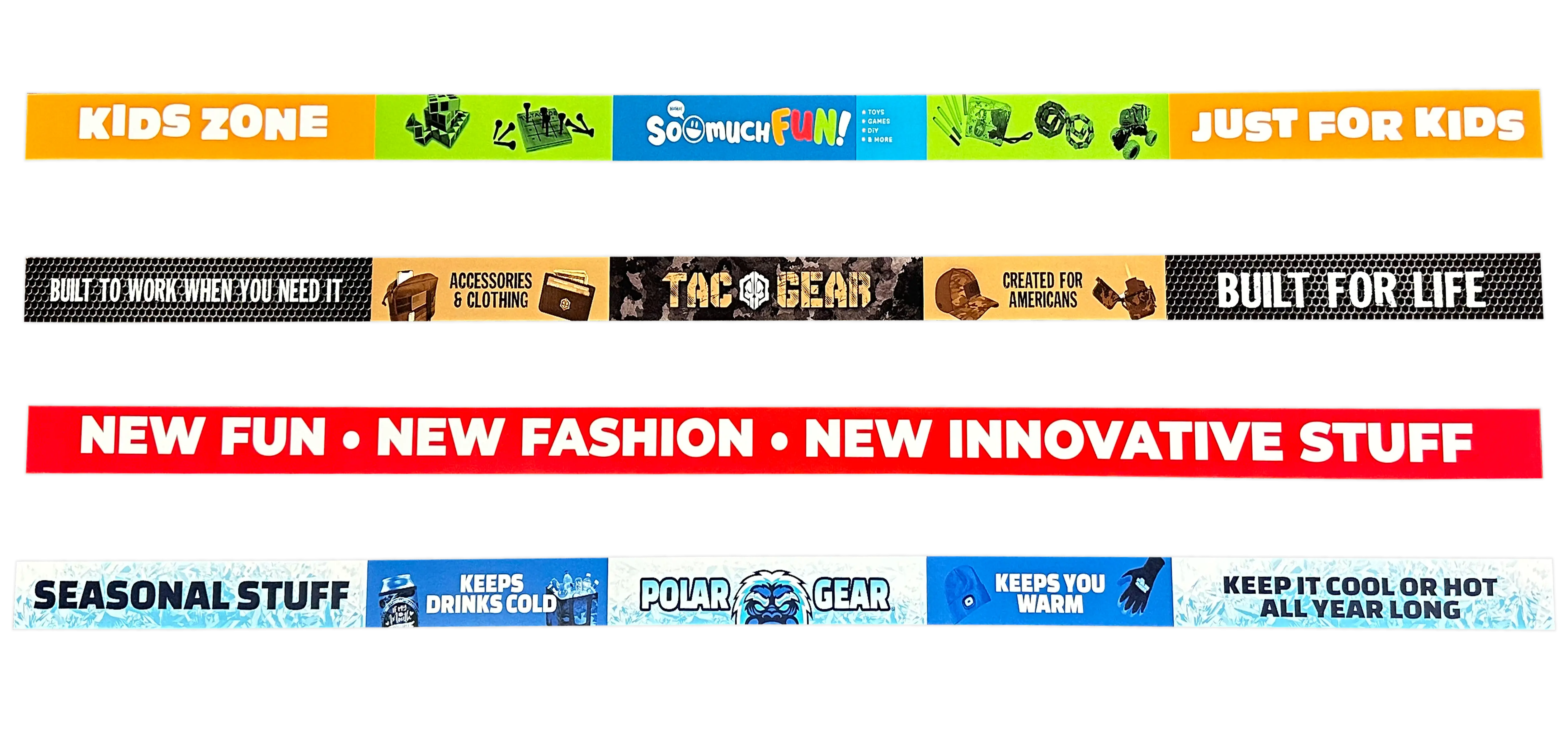 Merchandising Fixture - 3' Shelf Strip Set 4 Strips 977850 NOVELTY INC