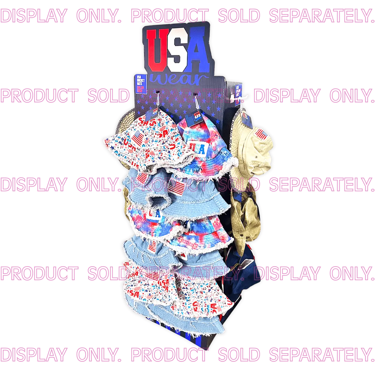 USA Patriotic Hat Floor Display - Retail Ready Floor Display ONLY 979960 NOVELTY INC
