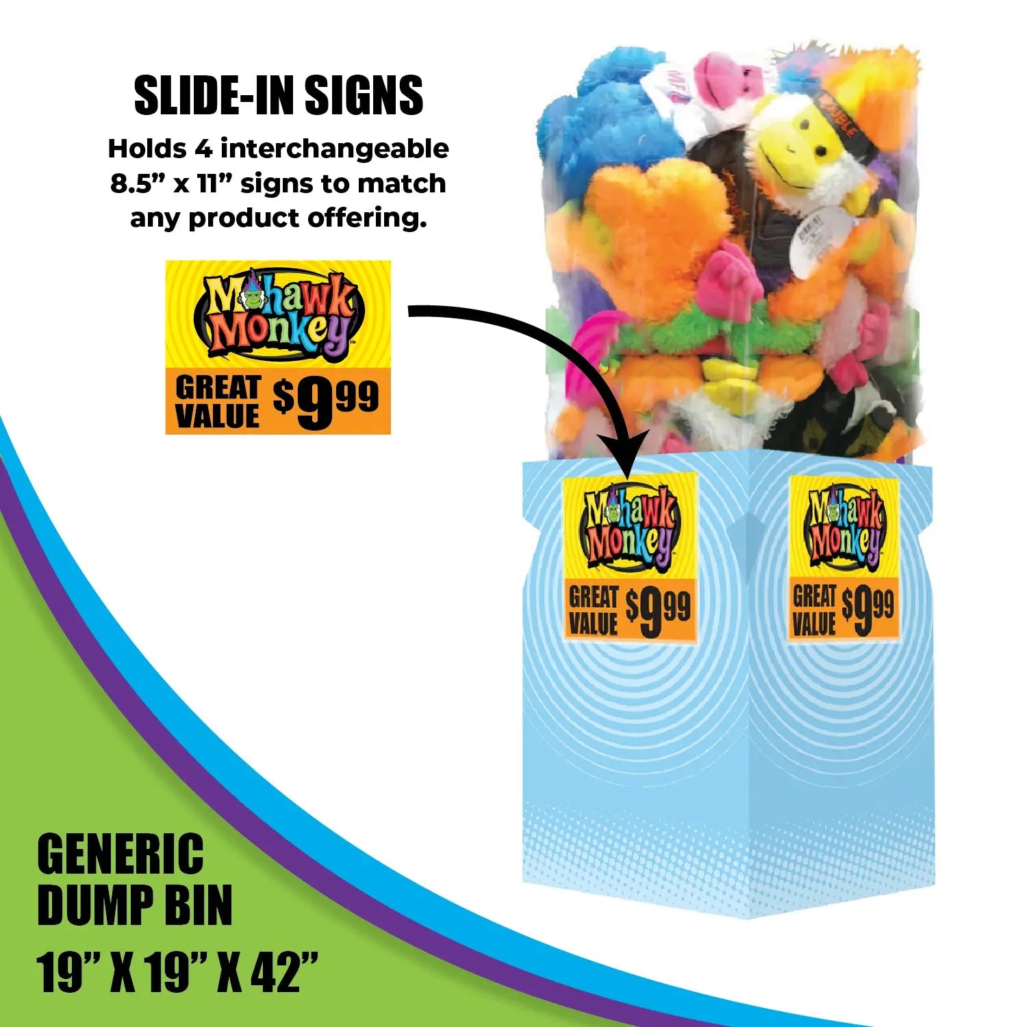 Merchandising Fixture - Generic Corrugated Dump Bin Floor Display ONLY 986340 NOVELTY INC