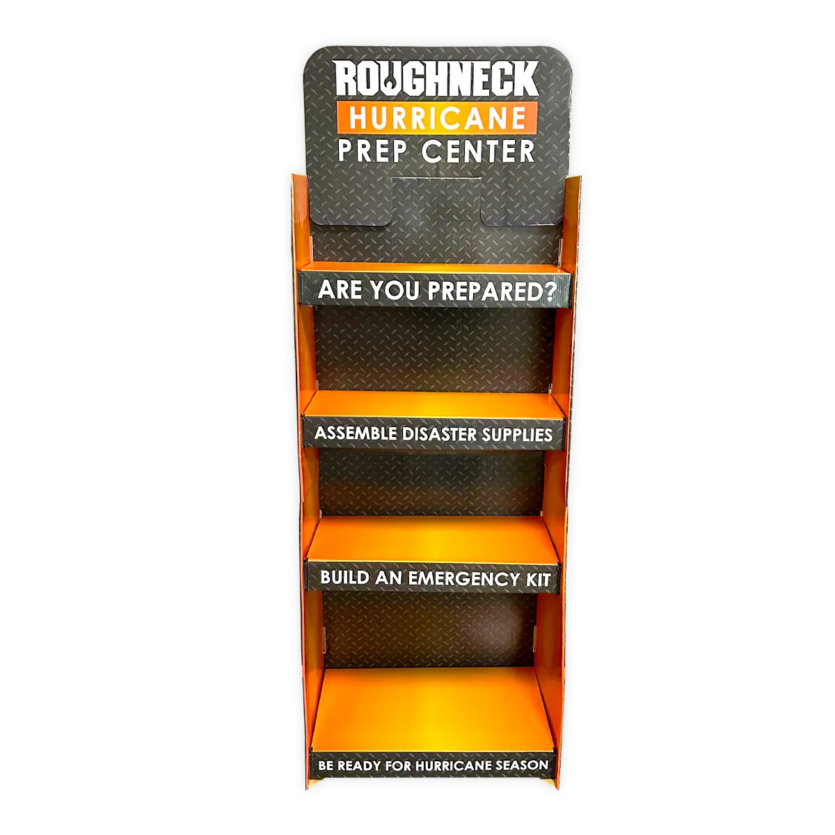 Merchandising Fixture - Hurricane Prep Corrugated Floor Display ONLY 986360 ROUGHNECK