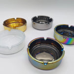 Round Glass Metal Plated Ashtray - 5 Pieces Per Retail Ready Display 41466 SMOKEZILLA