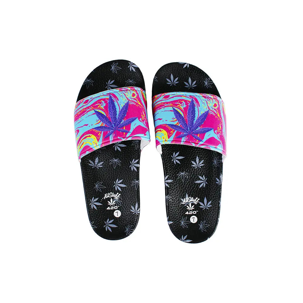 Himpy Slides - Womens Purple Lemonade Black Sandal - 1 Pair Per Pack ALL STUFF 420