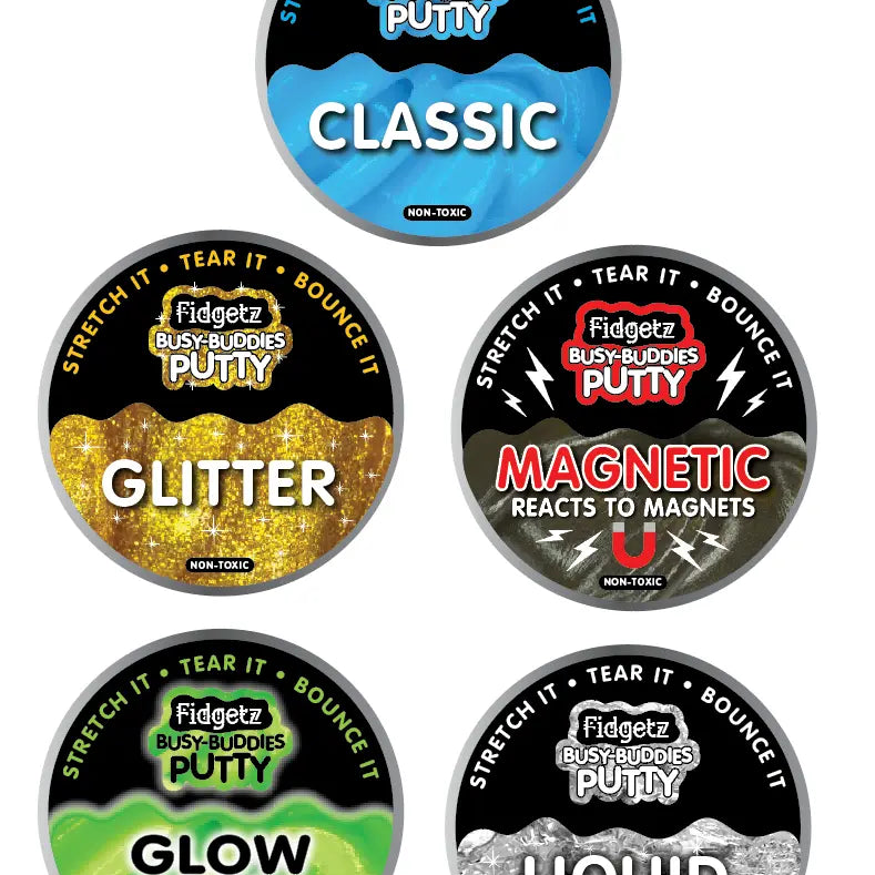 Fidget Slime Putty Assortment - 12 Pieces Per Retail Ready Display 23802 KIPP BROTHERS