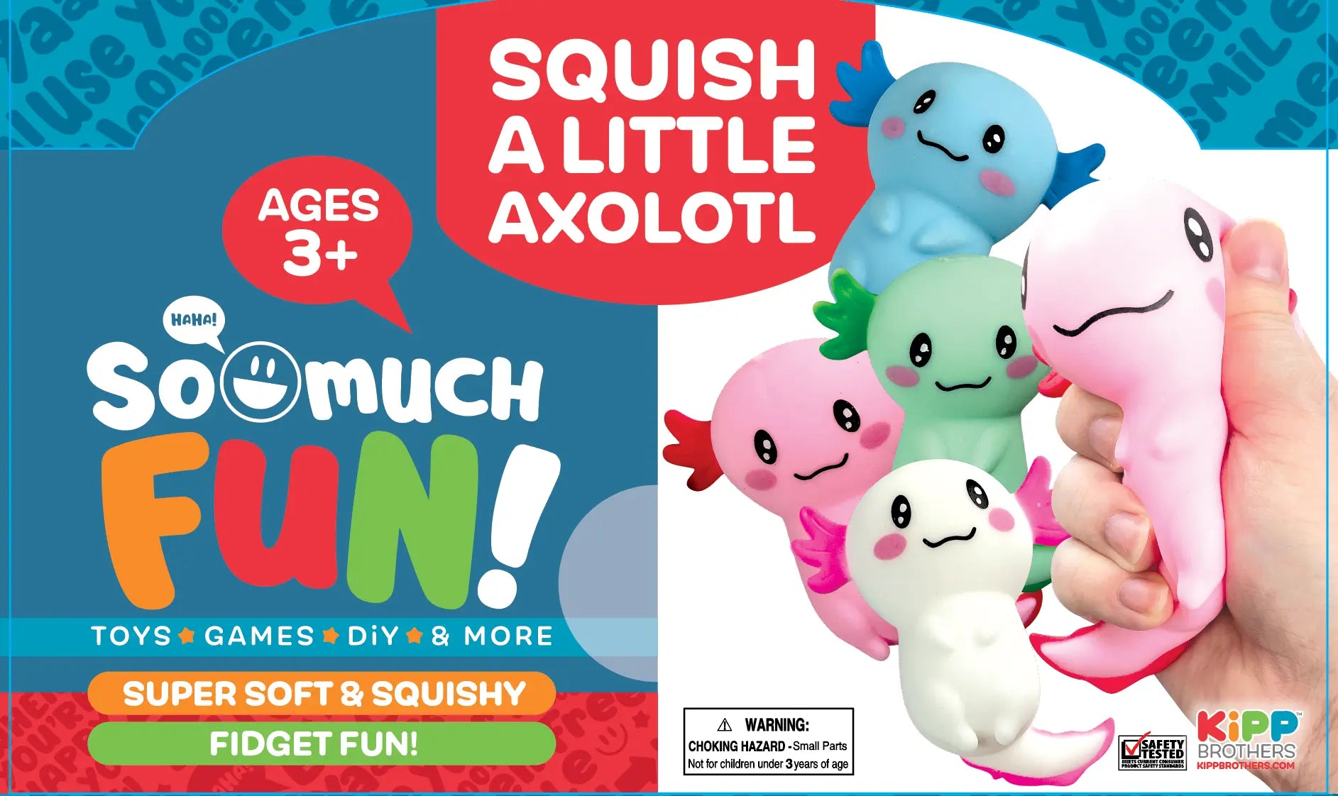 Squish and Squeeze Axolotl Toy - 12 Pieces Per Retail Ready Display 24767 KIPP BROTHERS