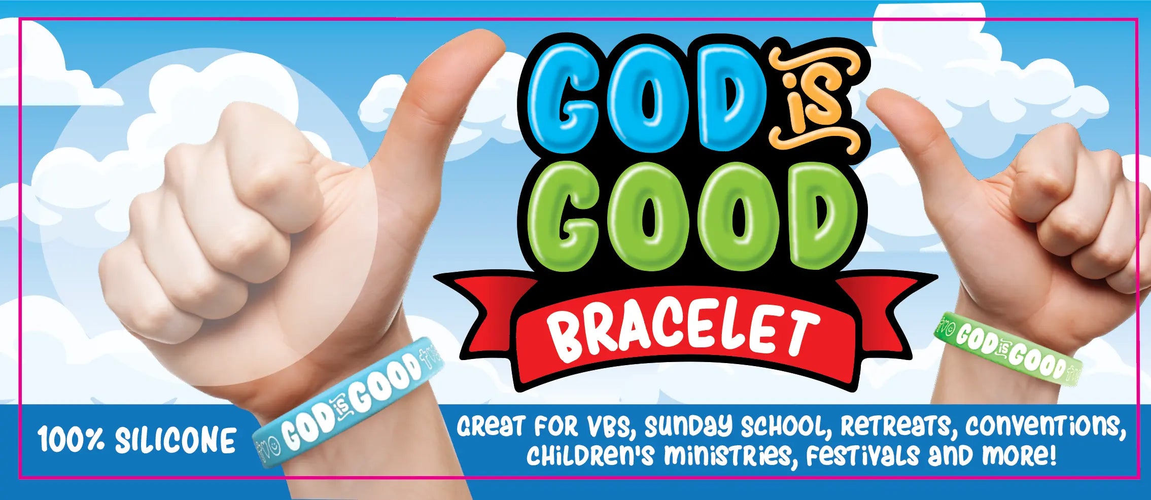 Silicone Wristband God Is Good - 12 Pieces Per Retail Ready Display 25063 KIPP BROTHERS