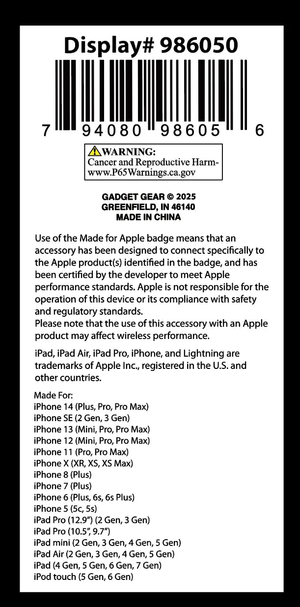 10FT Braided Sync and Charge Cable Assortment Floor Display - 24 Pieces Per Retail Ready Display 88585 GADGET GEAR