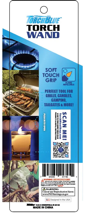 Thin Tube Utility Lighter - 8 Pieces Per Retail Ready Display 41745 TORCH BLUE