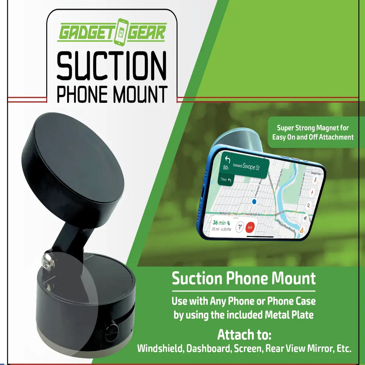 Suction Phone Mount - 6 Pieces Per Retail Ready Display 25922 GADGET GEAR