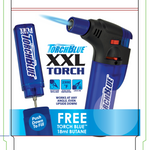 XXL Torch Lighter with Bonus Butane Refill Blister 2-Pack Sets - 6 Sets Per Display 26244 TORCH BLUE