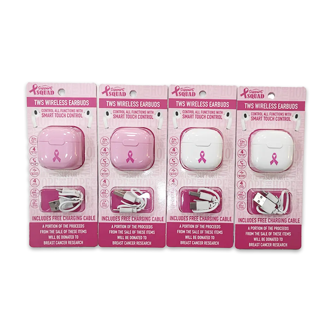 Breast Cancer Awareness Pink Support Squad Assortment Floor Display - 89 Pieces Per Retail Ready Display 88560 NOVELTY INC