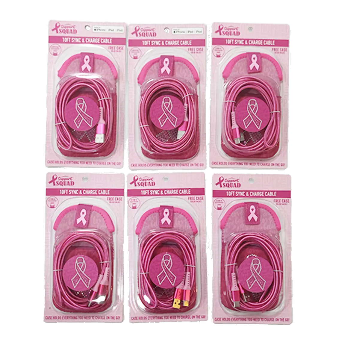 Breast Cancer Awareness Pink Support Squad Assortment Floor Display - 89 Pieces Per Retail Ready Display 88560 NOVELTY INC