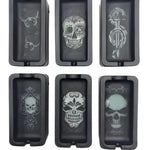 Black Glass Ashtray with LED Light-Up Design - 6 Pieces Per Retail Ready Display 23104 SMOKEZILLA