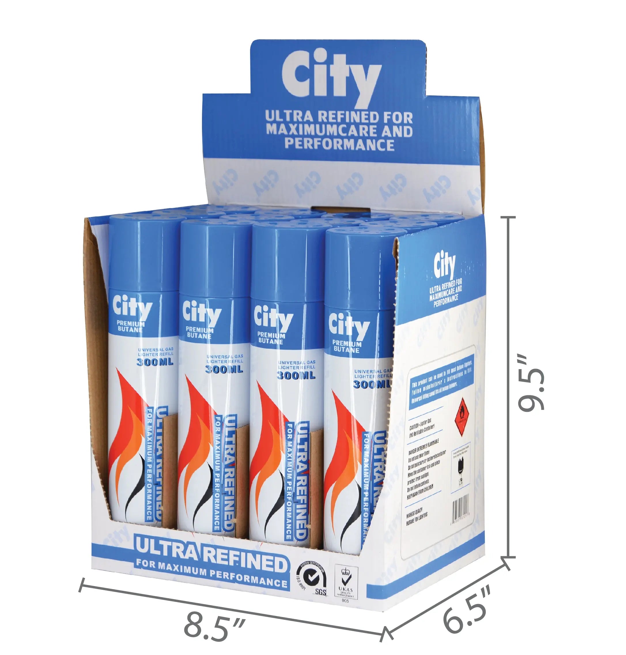 300ML Bulk City Butane Refill - 12 Pieces Per Retail Ready Display 17031 NOVELTY INC