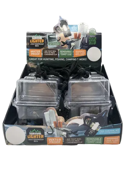 Survival Storage Box with Flip Lighter - 8 Pieces Per Retail Ready Display 23110 SMOKEZILLA