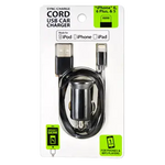Car Charger USB Port with USB to Lightning Charging Cable Set - 2 Pieces Per Pack 20685 GADGET GEAR