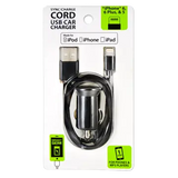 Car Charger USB Port with USB to Lightning Charging Cable Set - 2 Pieces Per Pack 20685 GADGET GEAR