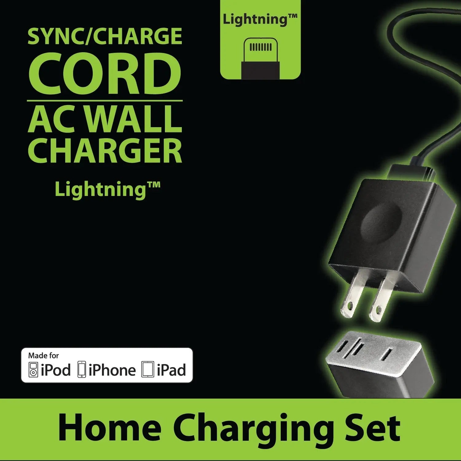 AC Wall Charger USB Port with USB to Lightning Charging Cable Set - 2 Pieces Per Pack 20687 GADGET GEAR