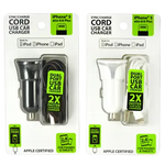 Car Charger with USB to Lightning Charging Cable Set 2.4 Amp - 2 Pieces Per Pack 21098 GADGET GEAR