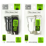 Car Charger with USB to Lightning Charging Cable Set 2.4 Amp - 2 Pieces Per Pack 21098 GADGET GEAR