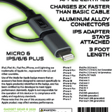 Charging Cable Elite Multi-Head USB to Micro USB / Lightning 3FT - 3 Pieces Per Pack 21100