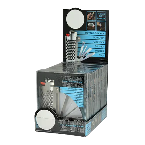 Metal Grinder Lighter Case with Tools - 6 Pieces Per Retail Ready Display 21211 SMOKEZILLA
