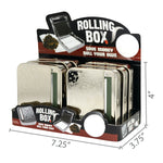 Metal Cigarette Rolling Box with Engraved Top - 6 Pieces Per Retail Ready Display 21502 NOVELTY INC