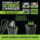 Cup Holder Multi-Port Charger - 4 Pieces Per Retail Ready Display 21522 GADGET GEAR