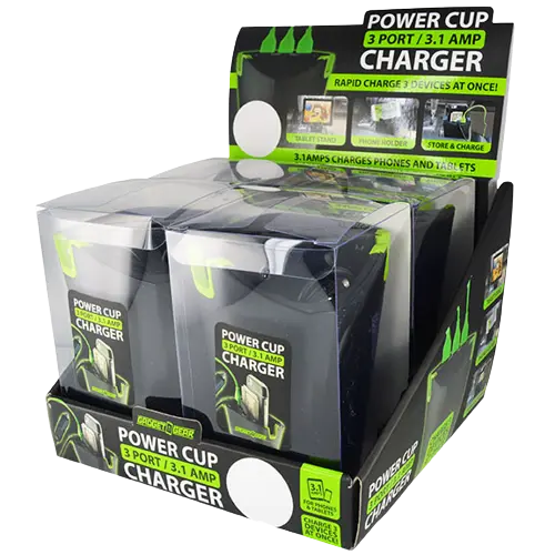 Cup Holder Multi-Port Charger - 4 Pieces Per Retail Ready Display 21522 GADGET GEAR