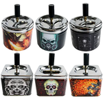 Push Down Metal Ashtray - 6 Per Retail Ready Display 21548 SMOKEZILLA
