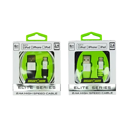 Charging Cable Elite USB to Lightning 6FT - 3 Pieces Per Pack 21561 GADGET GEAR