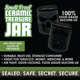 Smell Proof Ceramic Storage Jar - 6 Pieces Per Retail Ready Display 21727 SMOKEZILLA