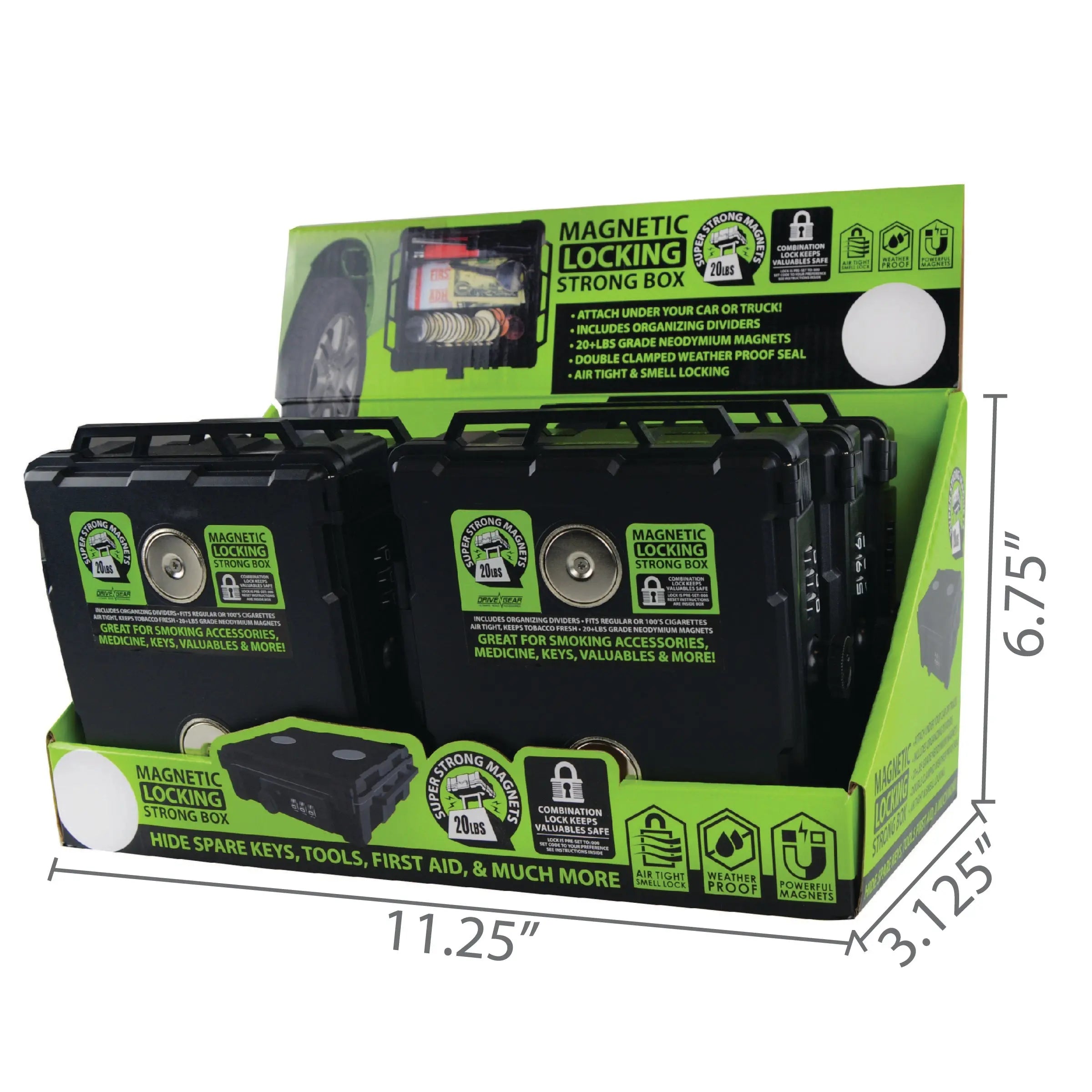 Magnetic Storage Box with Lock - 6 Pieces Per Retail Ready Display 21738 SMOKEZILLA